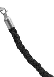Border Braided black - chrome buckle
