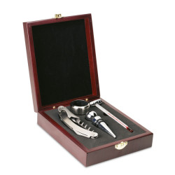 Classic wine set in wooden box PREMIUM Advertising liquor accessories Logo printing or engraving