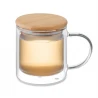 Double wall borosilicate mug FARBI Promotional porcelain mugs Logo printing or engraving