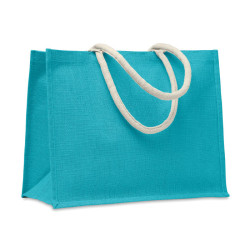 Jute bag with cotton handle AURA Bags and umbrellas Logo printing or engraving