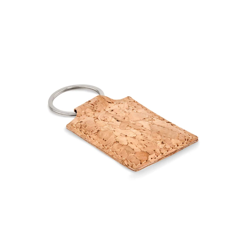 Rectangular cork key ring CONCON Keychains Logo printing or engraving