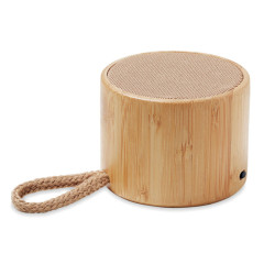 Round bamboo wireless speaker COOL Speakers Logo printing or engraving