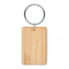 Rectangular bamboo key ring ANGLEBOO Keychains Logo printing or engraving