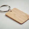 Rectangular bamboo key ring ANGLEBOO Keychains Logo printing or engraving