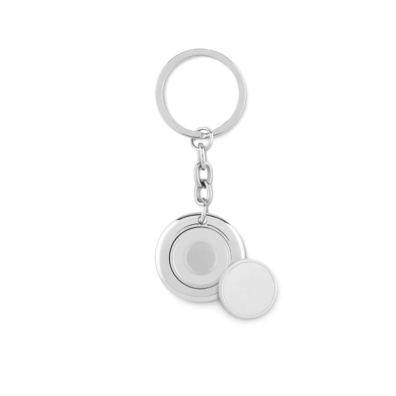 Key ring with token FLAT RING Keychains Logo printing or engraving