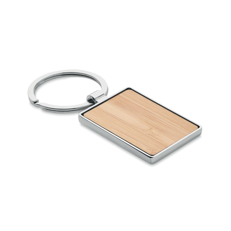 Rectangular key ring bamboo BENDIGO Keychains Logo printing or engraving