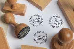 Gryf drewniany stempel pieczątka 40mm – Logo, Tekst, Grafika