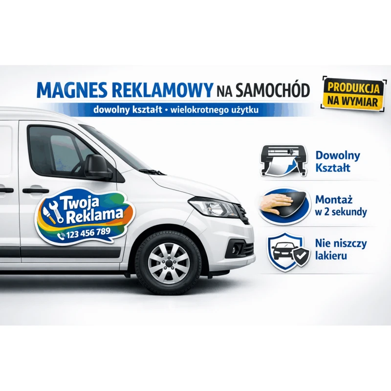 Auto-Werbemagnet - beliebige Form | Magnetfolie 0,6 mm | Laminat | Werbung für ein Auto
