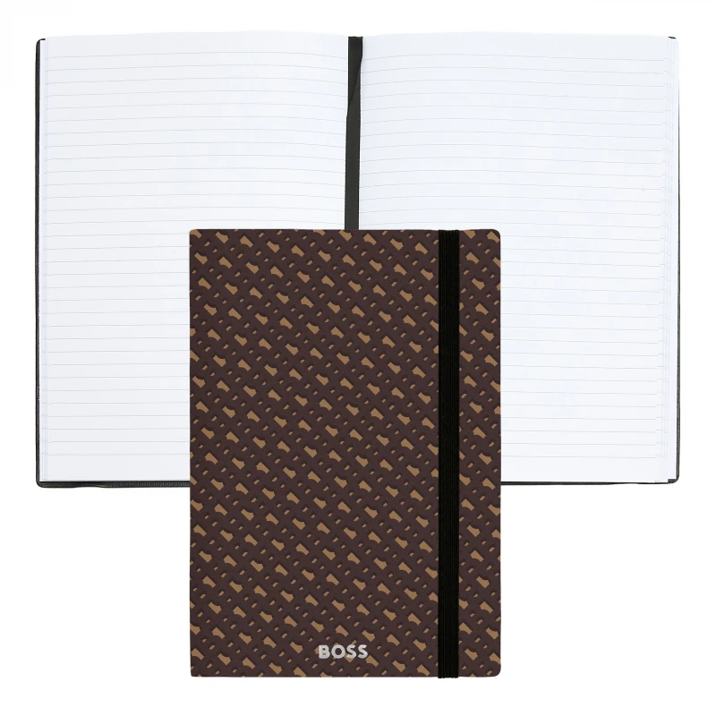 A5 Monogram Camel Lined Notebook