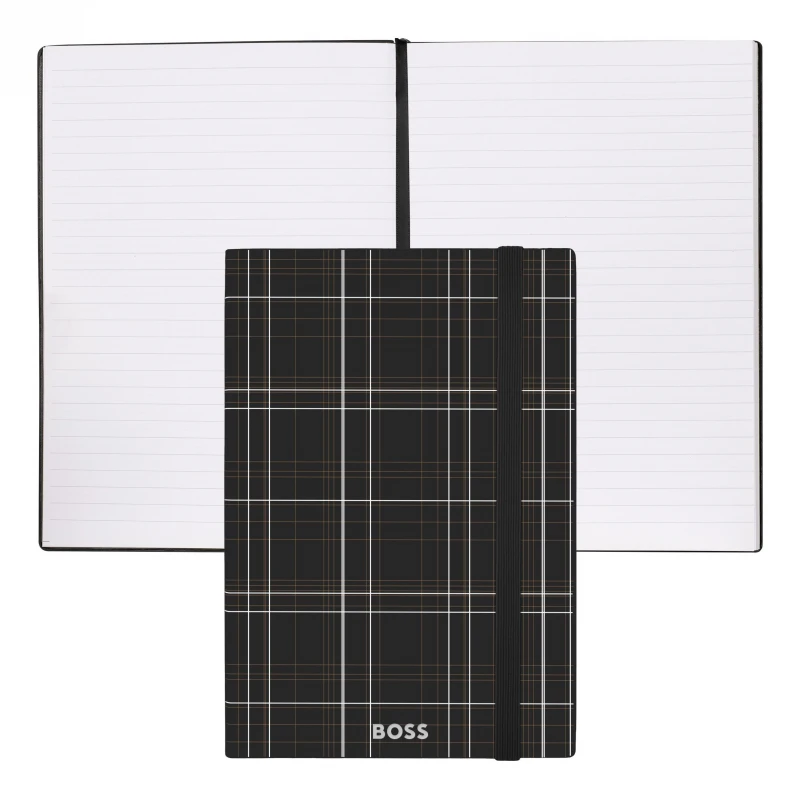 A5 Checkered Black Lined Notebook