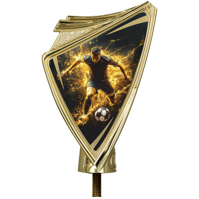 Gold Plastic Emblem with Print - SOCCER