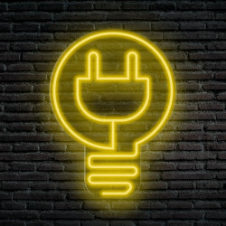 NEON LED nástěnná dekorace elektrická 45x60 plexi Neonový nápis LED Logodruck oder Gravur
